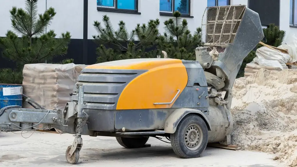 Aanhangwagencompressor: mobiele chapemachine die mengt en verpompt
